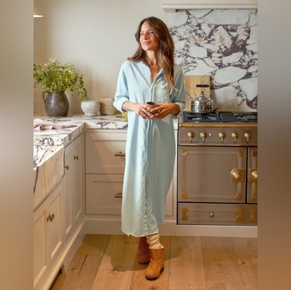 EUC Frank & Eileen Sky Blue Shirt Dress